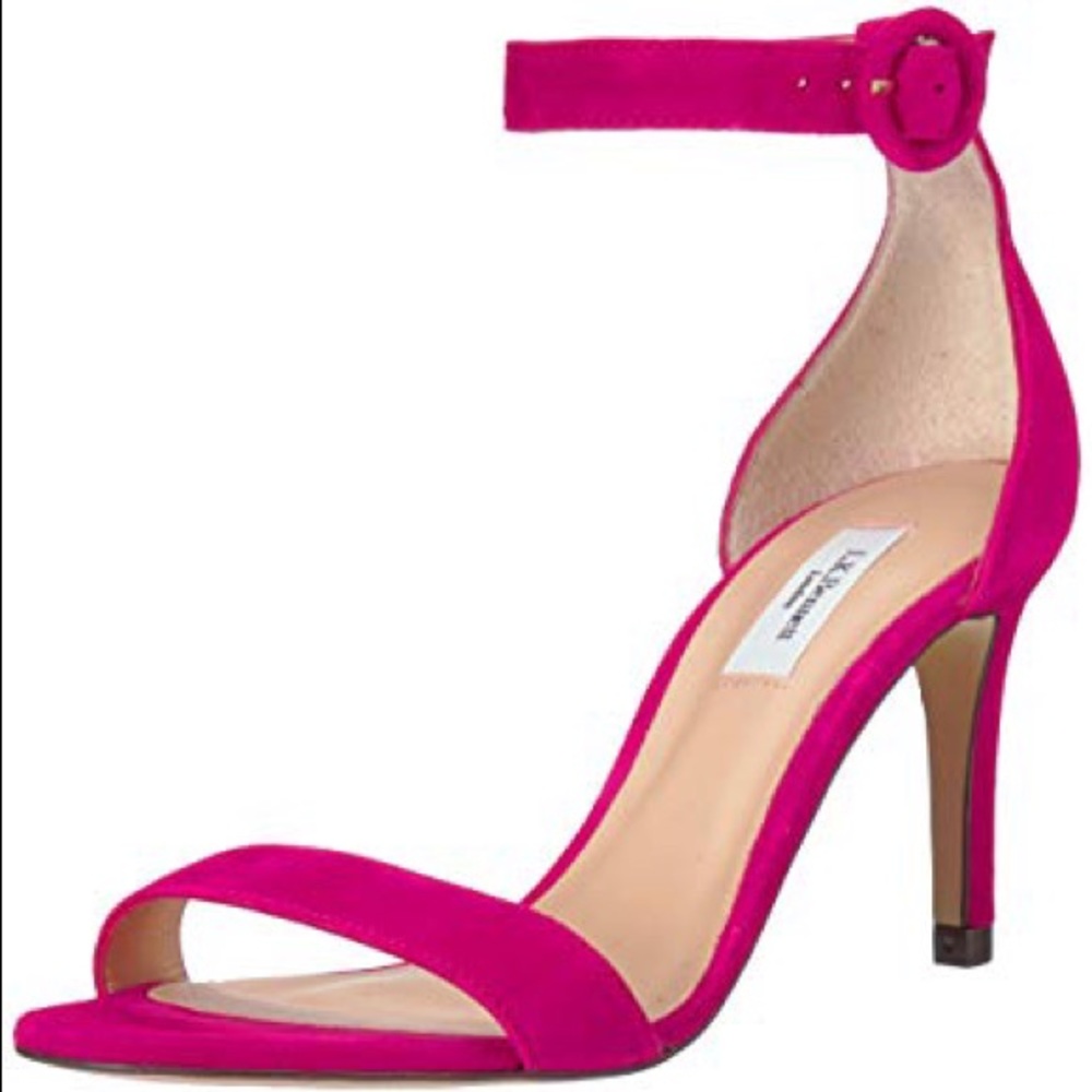 NIB LK Bennett Dora heeled suede sandals